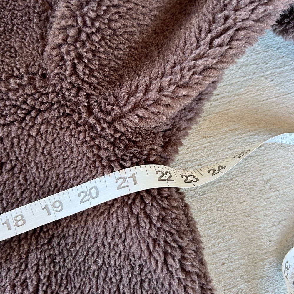 Varley Womens Sherpa Jacket XL Brown Oversized Cozy Zip Front - Picture 2 of 6